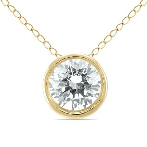 1/3 Carat Diamond Bezel Pendant in 14K Yellow Gold- PDF60787