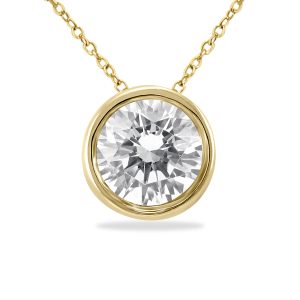 3/4 Carat Diamond Bezel Pendant in 14K Yellow Gold- PDF60789D