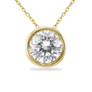 1 Carat Diamond Bezel Pendant in 14K Yellow Gold- PDF60790D