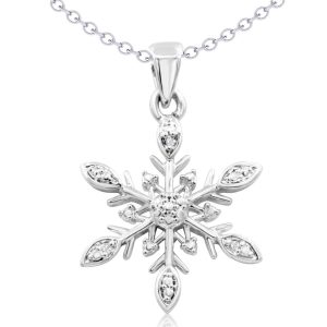 Diamond Accent Snowflake Necklace, 18 Inches- PDF60859