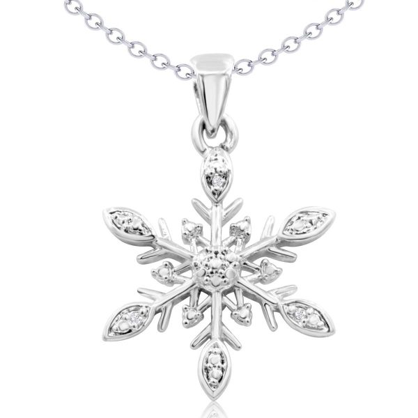 Diamond Accent Snowflake Necklace, 18 Inches- PDF60859