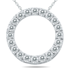 2 Carat TW Diamond Circle Pendant in 10K White Gold- PDF60875