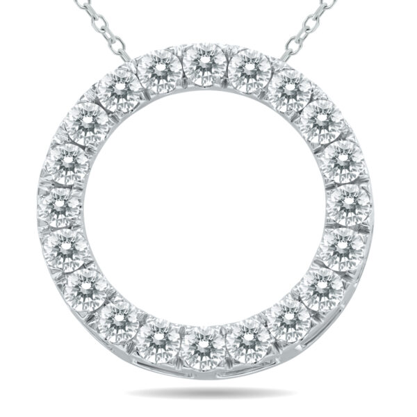 2 Carat TW Diamond Circle Pendant in 10K White Gold- PDF60875