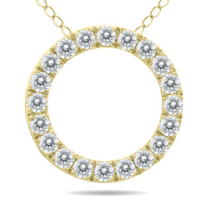 1/2 Carat TW Diamond Circle Pendant in 10K Yellow Gold- PDF60877