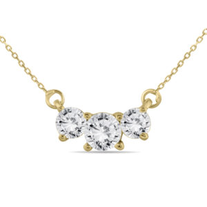 1 Carat TW Three Stone Diamond Pendant in 14K Yellow Gold- PDF61102