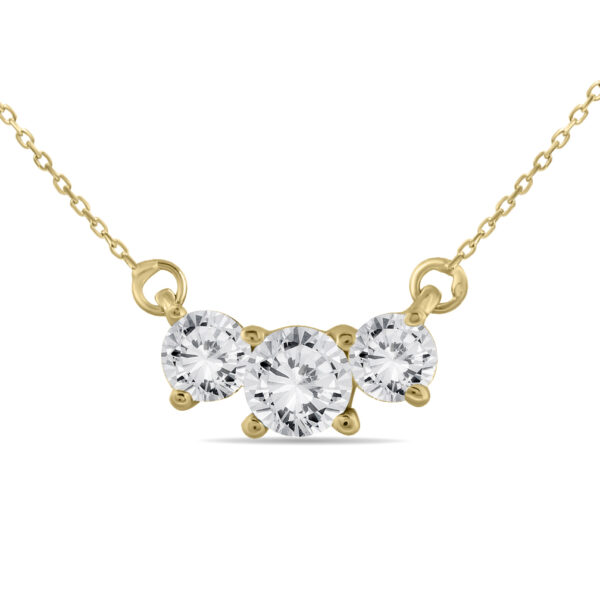1 Carat TW Three Stone Diamond Pendant in 14K Yellow Gold- PDF61102