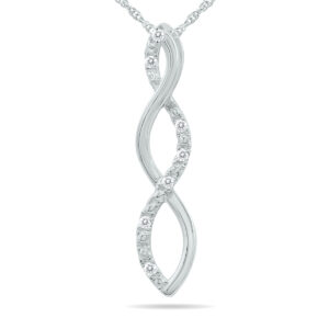 Genuine Diamond Triple Twist Pendant in.925 Sterling Silver- PDF61111