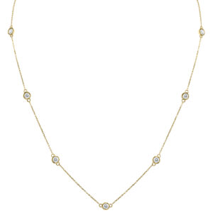 2 Carat TW Bezel Set Diamond Station Necklace in 14K Yellow Gold- PDF61311