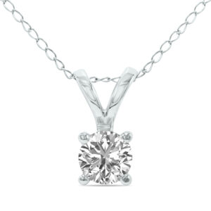 Lab Grown 1/2 Carat Diamond Solitaire Pendant in 14K White Gold (F-G Color, VVS1-VVS2 Clarity)- PDF61366LD