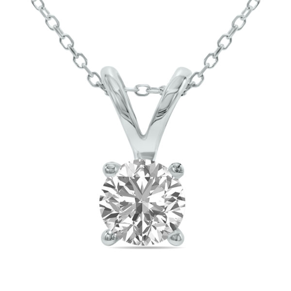 Lab Grown 3/4 Carat Diamond Solitaire Pendant in 14K White Gold- PDF61367LD