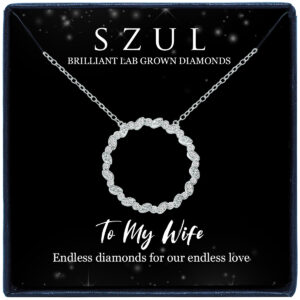 Jewelry Gift For My Wife - 1/7 Carat TW Endless Love Lab Diamond Circle Pendant in.925 Sterling Silver (F-G Color, VS1-VS2 Clarity)- PDF61400LD