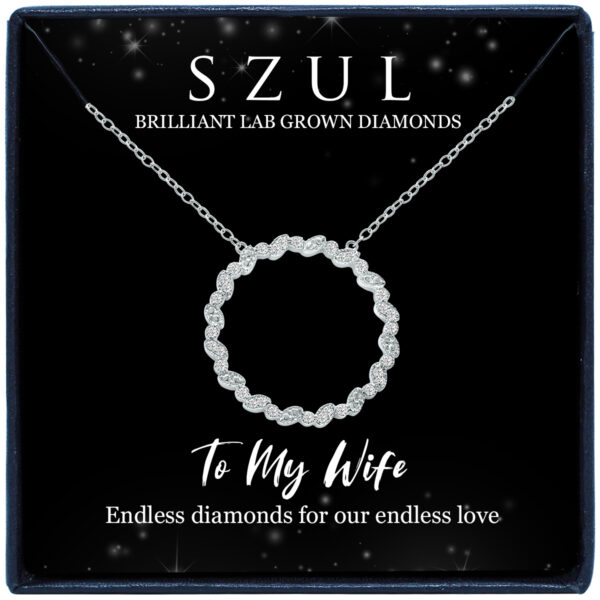 Jewelry Gift For My Wife - 1/7 Carat TW Endless Love Lab Diamond Circle Pendant in.925 Sterling Silver (F-G Color, VS1-VS2 Clarity)- PDF61400LD