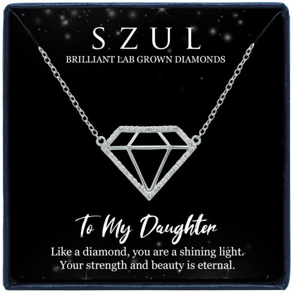 Jewelry Gift for Your Daughter - 1/7 Carat TW Lab Grown Diamond Necklace in.925 Sterling Silver (Diamond Color F-G, Clarity VS1-VS2)- PDF61401LD