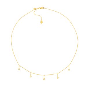 14K Yellow Gold 1/6 CTW Diamond Bezel Drop Necklace- PDF61462
