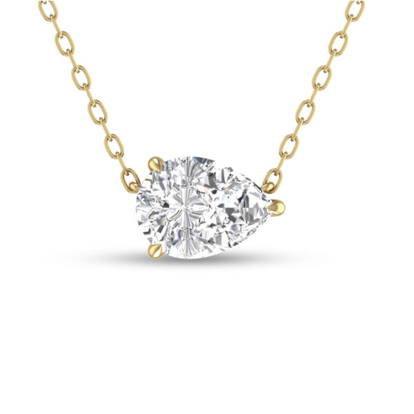 Lab Grown 1/2 Carat Floating Pear Shaped Diamond Solitaire Pendant in 14K Yellow Gold- PDF61551LD