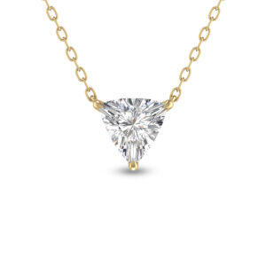 Lab Grown 1/2 Carat Floating Trillion Shaped Diamond Solitaire Pendant in 14K Yellow Gold- PDF61555LD