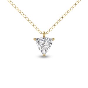 Lab Grown 1/2 Carat Trillion Shaped Solitaire Diamond Pendant in 14K Yellow Gold- PDF61583LD