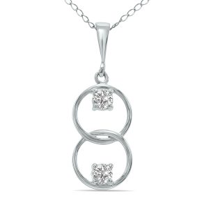 1/5 CTW Circle Lab Grown Diamond Pendant in 10K White Gold (F-G Color, VS1- VS2 Clarity)- PDF61611LD