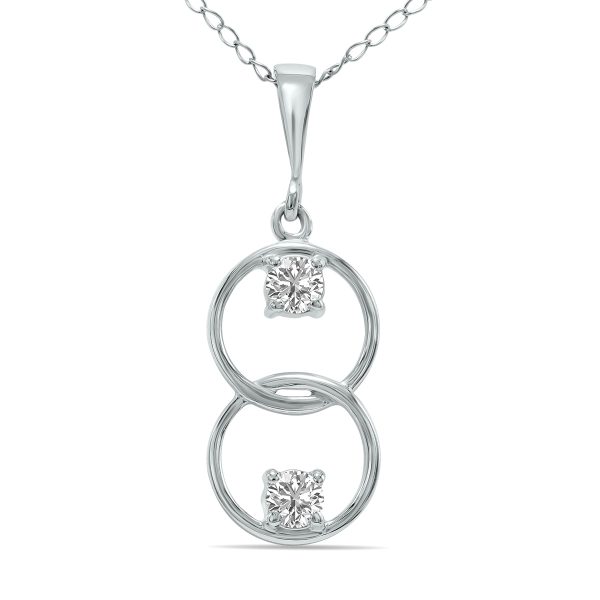 1/5 CTW Circle Lab Grown Diamond Pendant in 10K White Gold (F-G Color, VS1- VS2 Clarity)- PDF61611LD