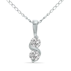 1/5 CTW Infinity Lab-Grown Diamond Pendant in 10K White Gold (F-G Color, VS1- VS2 Clarity)- PDF61612LD