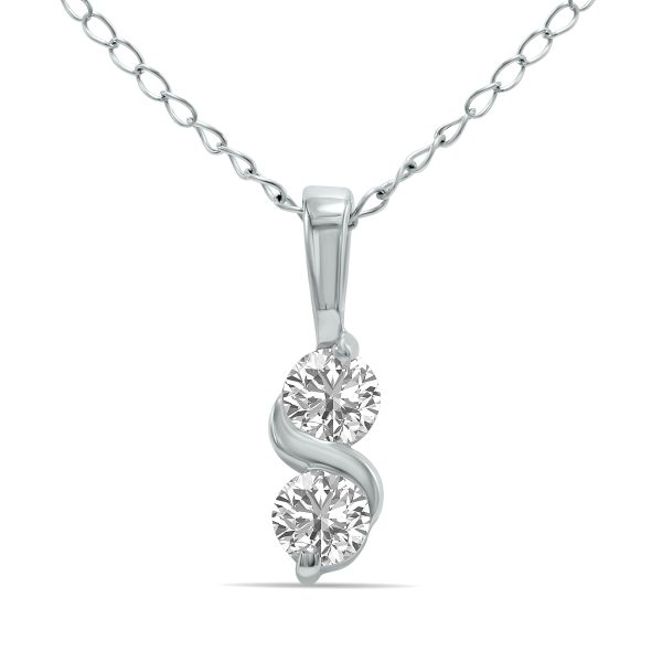 1/5 CTW Infinity Lab-Grown Diamond Pendant in 10K White Gold (F-G Color, VS1- VS2 Clarity)- PDF61612LD