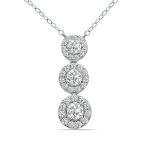 3/4 CTW Lab Grown Diamond Pendant in 10K White Gold (F-G Color, VS1- VS2 Clarity)- PDF61620LD