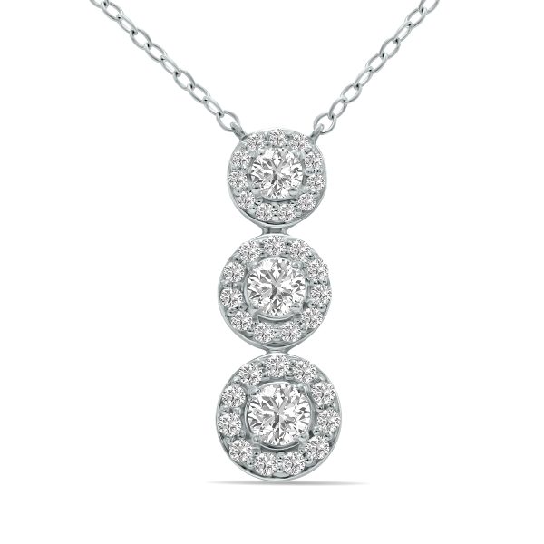 3/4 CTW Lab Grown Diamond Pendant in 10K White Gold (F-G Color, VS1- VS2 Clarity)- PDF61620LD