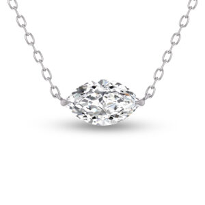 Lab Grown 1/4 Carat Floating Marquise Diamond Solitaire Pendant in 14K White Gold- PDF61793LD