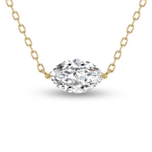 Lab Grown 1/4 Carat Floating Marquise Diamond Solitaire Pendant in 14K Yellow Gold- PDF61794LD