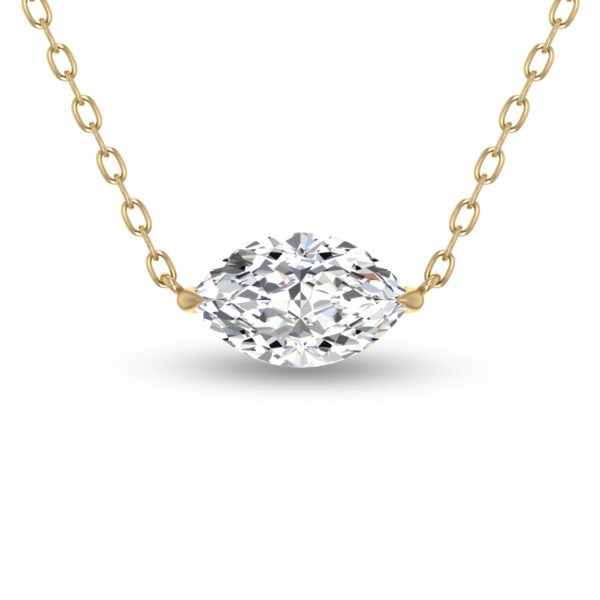 Lab Grown 1/4 Carat Floating Marquise Diamond Solitaire Pendant in 14K Yellow Gold- PDF61794LD