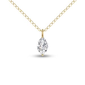 Lab Grown 1/4 Carat Marquise Solitaire Diamond Pendant in 14K Yellow Gold- PDF61834LD