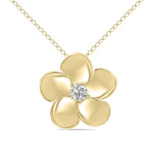 1/3 CTW Lab Grown Diamond Flower Pendant in 10K Yellow Gold (F-G Color, VS1- VS2 Clarity)- PDF61860LD