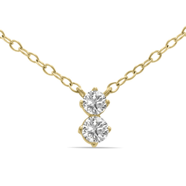 1/5 CTW Two Stone Lab-Grown Diamond Pendant in 10K Yellow Gold (F-G Color, VS1- VS2 Clarity)- PDF61880LD