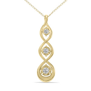 1/3 CTW Three Stone Lab Grown Diamond Pendant in 10K Yellow Gold (F-G Color, VS1- VS2 Clarity)- PDF61888LD