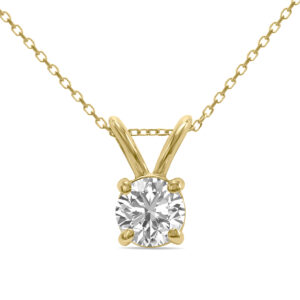 1 Carat Lab Grown Diamond Round Solitaire Pendant in 14K Yellow Gold- PDF61931LD