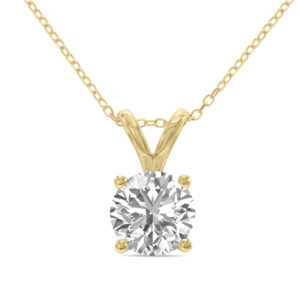 IGI Certified 1.50 Carat Lab Grown Diamond Round Solitaire Pendant in 14K Yellow Gold- PDF61933LDIGI