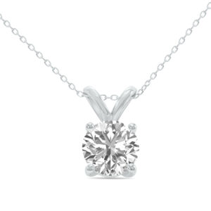 IGI Certified 2 Carat Lab Grown Diamond Round Solitaire Pendant in 14K White Gold- PDF61934LDIGI