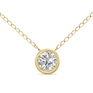1/4 Carat Lab Grown Diamond Bezel Pendant in 14K Yellow Gold- PDF61937LD