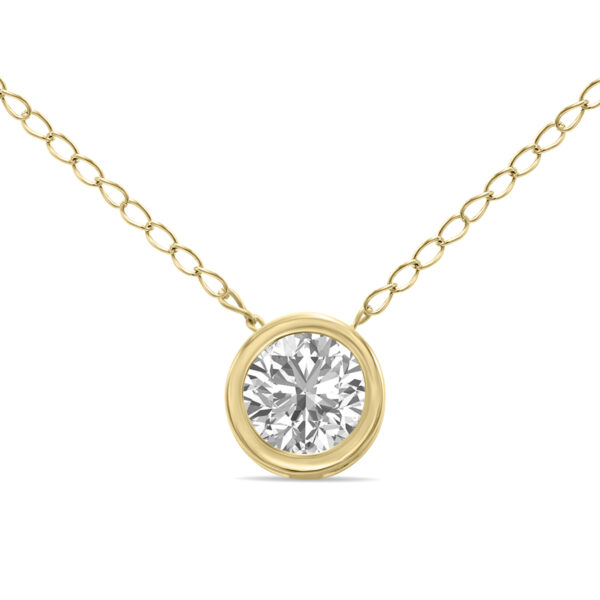 1/4 Carat Lab Grown Diamond Bezel Pendant in 14K Yellow Gold- PDF61937LD