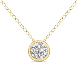 1/3 Carat Lab Grown Diamond Bezel Pendant in 14K Yellow Gold- PDF61939LD