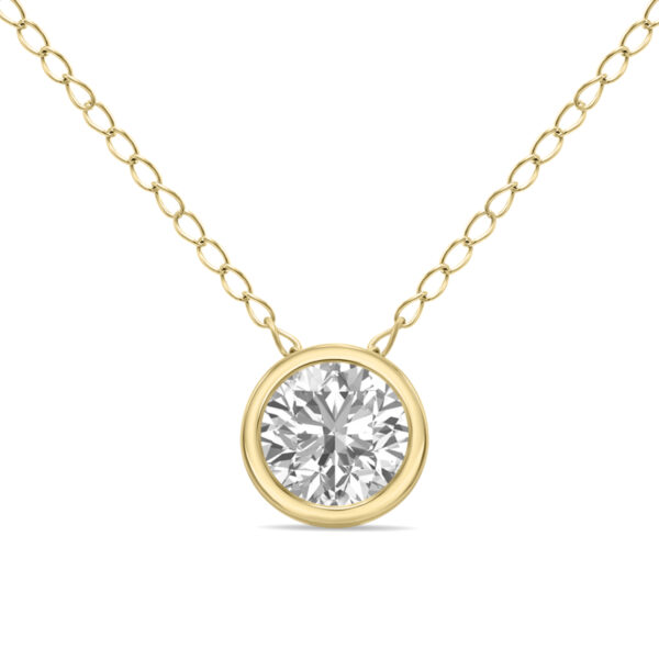 1/3 Carat Lab Grown Diamond Bezel Pendant in 14K Yellow Gold- PDF61939LD