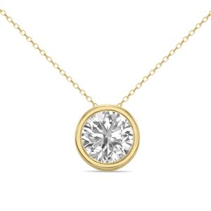 IGI Certified 2 Carat Lab Grown Diamond Bezel Pendant in 14K Yellow Gold- PDF61943LDIGI