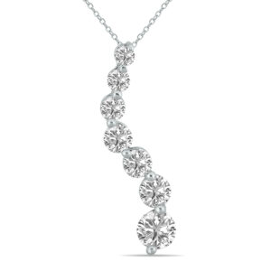 2 CTW Lab Grown Diamond Journey Pendant in 14K White Gold- PDF61980LD