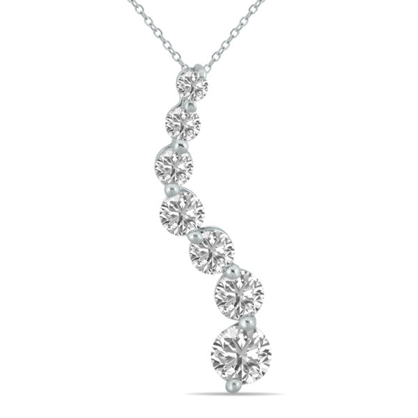 2 CTW Lab Grown Diamond Journey Pendant in 14K White Gold- PDF61980LD