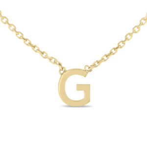 14K Solid Yellow Gold G Mini Initial Necklace- PDF62183