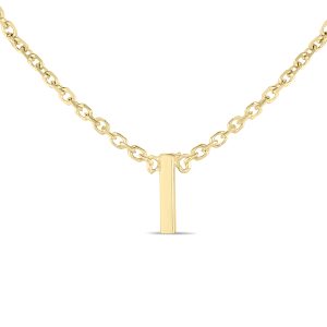 14K Solid Yellow Gold I Mini Initial Necklace- PDF62185