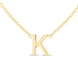 14K Solid Yellow Gold K Mini Initial Necklace- PDF62187