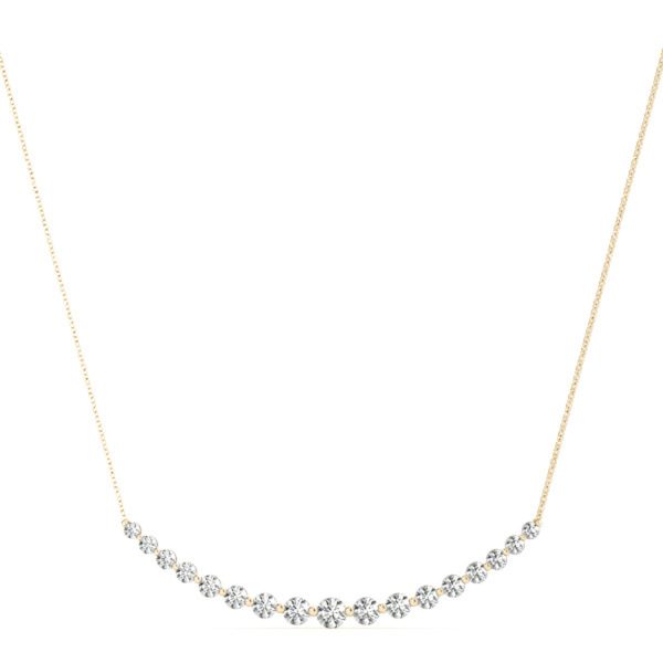 1 Carat TW Diamond Smiley Bar Necklace in 14K Yellow Gold- PDF62356