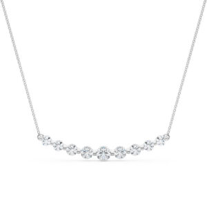 1 Carat TW 9 Stone Diamond Bar Necklace in 14K White Gold- PDF62357