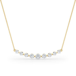1 Carat TW 9 Stone Diamond Bar Necklace in 14K Yellow Gold- PDF62358